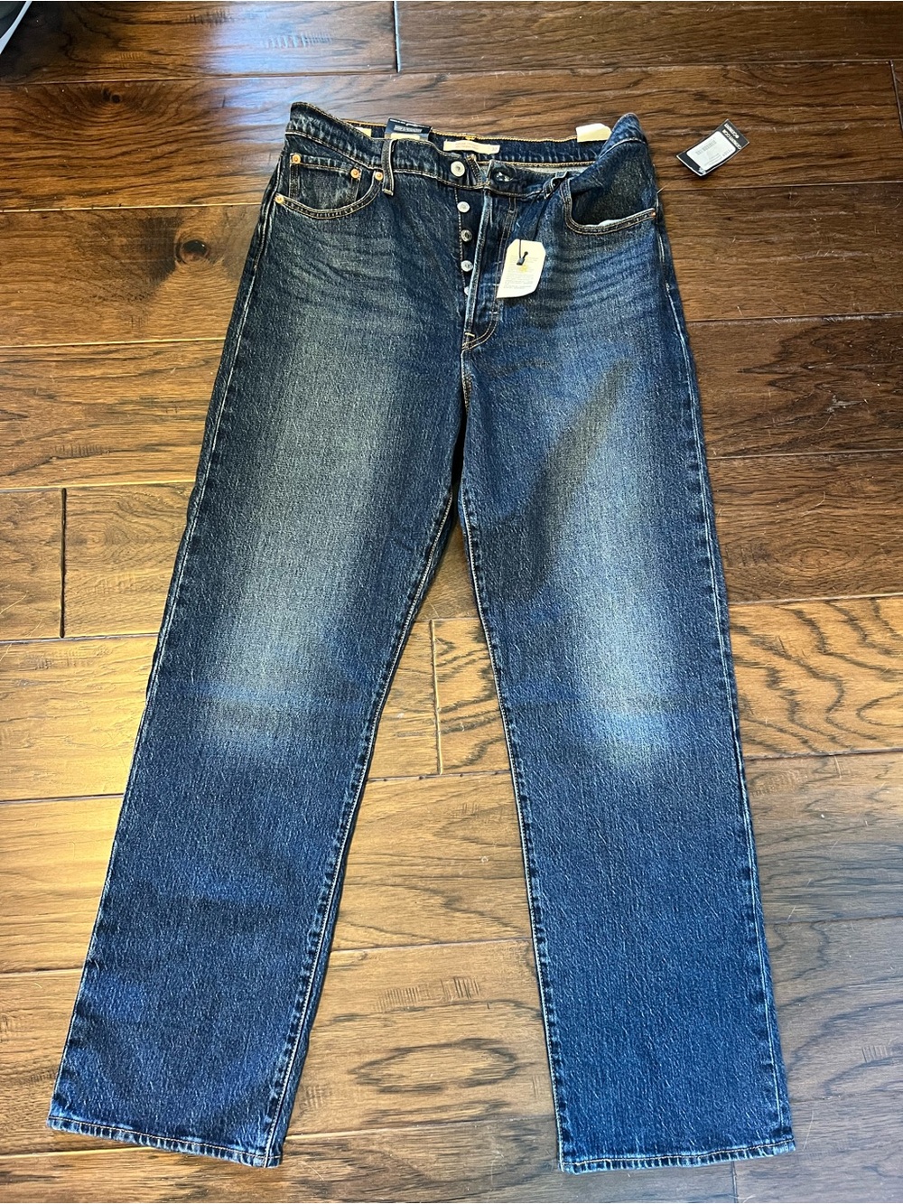 Levi's Women's Ribcage Straight Full Length Jeans-Washed Indigo Apply Now 32x32